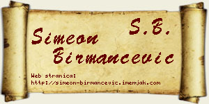 Simeon Birmančević vizit kartica